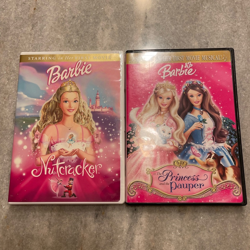 Barbie Nutcracker and Princess and the Pauper DVDs